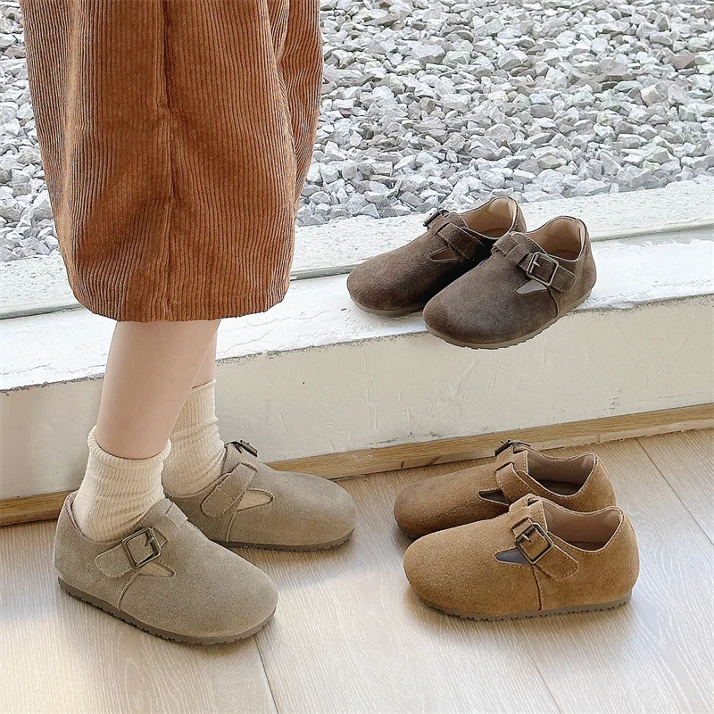 Top Trends: Girls Fashion Frosted Leather All Match Shoes 2023 Autumn New Fashionable Soft Sole Single Shoes For Boys And Girls Casual Simpl Shoppable Styles