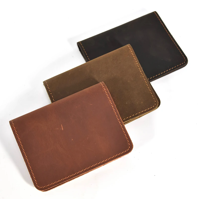 Top Trends: New Leather Wallet Men Card Holder Vintage Women Crazy Horse Leather Short Wallet For Card Cowhide Sling Pocket Purse Card Case Shoppable Styles