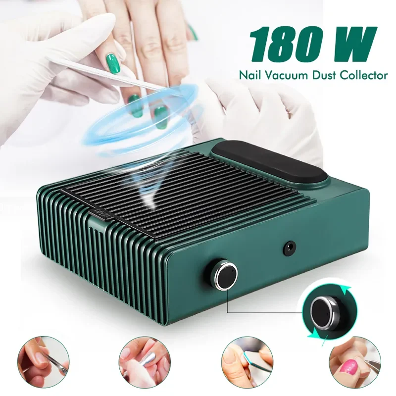 Top Trends: 180W Nail Vacuum Cleaner For Manicure Pedicure With Removable Filter Strong Power Nail Dust Collector Adjustable Manicure Machin Shoppable Styles