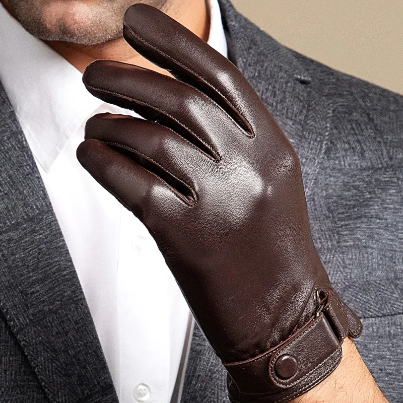 Top Trends: High Quality Soft Sheepskin Gloves Mens Genuine Leather Gloves For Driving Riding Male Mittens Motorcycle Bicycle Gloves Gifts Shoppable Styles