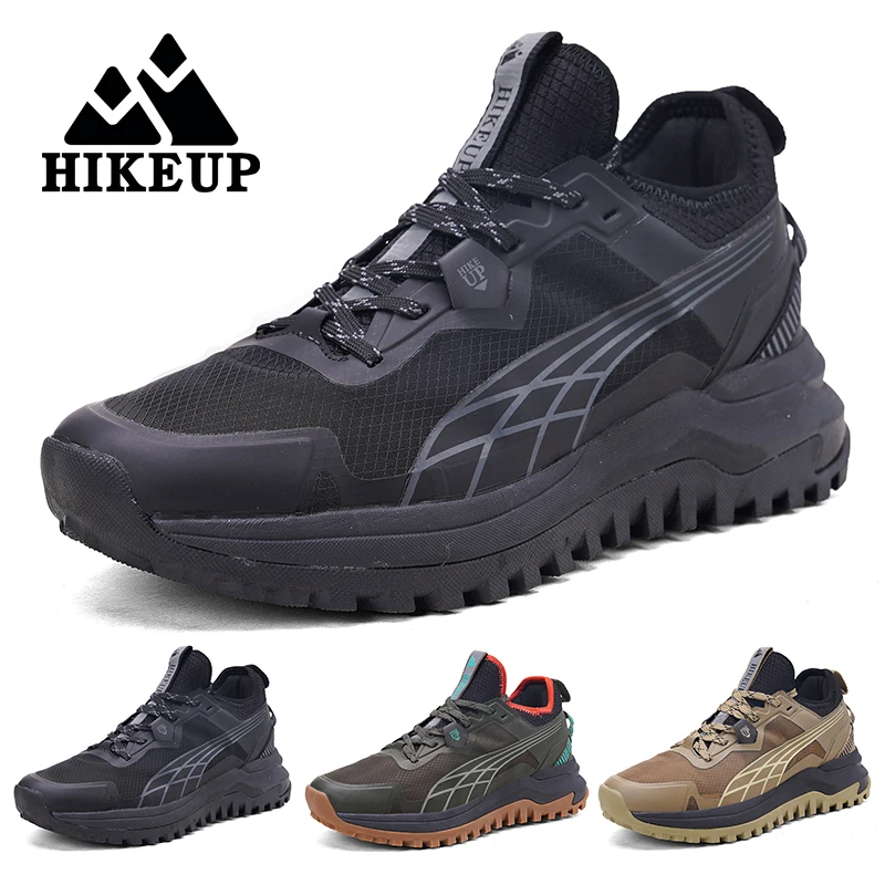 Top Trends: HIKEUP New Men Hiking Shoes Outdoor Sport Wear-Resistant Climbing Shoes Rubber Sole Trekking Sneaker Women Sports Shoppable Styles