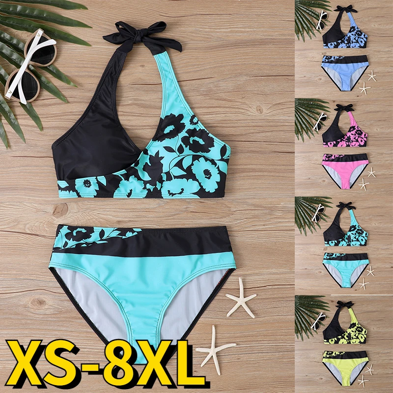 Top Trends: 2023 Summer Vintage 3D Prints Bikini Women Swimsuit Two Piece Set Swimwear High Waist Bathing Suit Ladies Loose Size Bikini Set Shoppable Styles