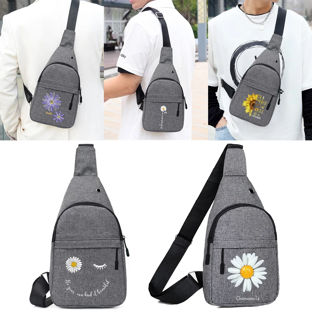 Top Trends: 2023 New Daisy Printed Chest Bag Fashion Men Crossbody Bag Trend Brand Shoulder Bag Mini Ipad Mobile Money Phone Small Bag Women Shoppable Styles