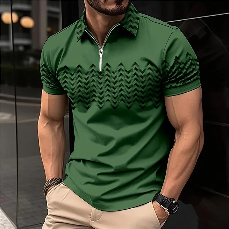 Top Trends: Simple Men'S Polo Zipper Polo Shirt Solid Golf Tops Daily Outdoor Tees Business Casual Style Shirts Loose Oversized Men Clothing Shoppable Styles