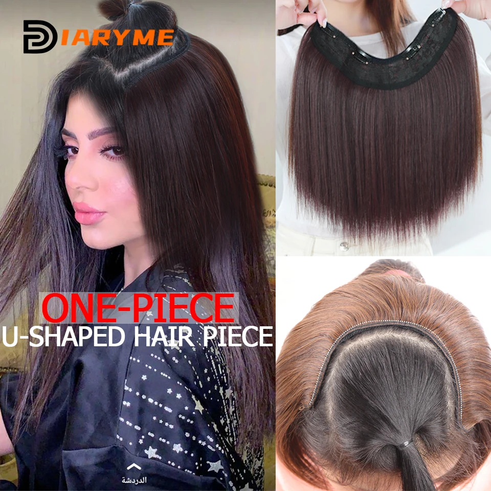 Top Trends: Synthetic Short Hair Pieces Invisible Clip In Hair Pad High Hair Pieces In Hair Extension Fluffy Synthetic Natural Wig For Women Shoppable Styles