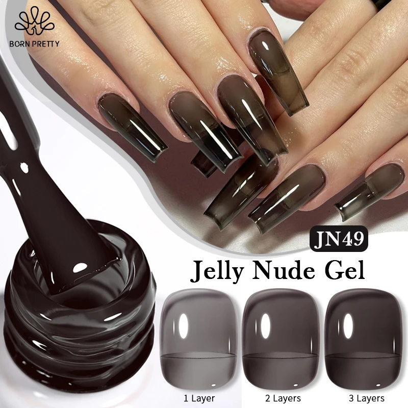 Top Trends: BORN PRETTY Black Jelly Gel Nail Polish 10ml Crystal Translucent Nail Art Vernis Semi Permanent Soak Off UV LED Gel DIY At Home Shoppable Styles