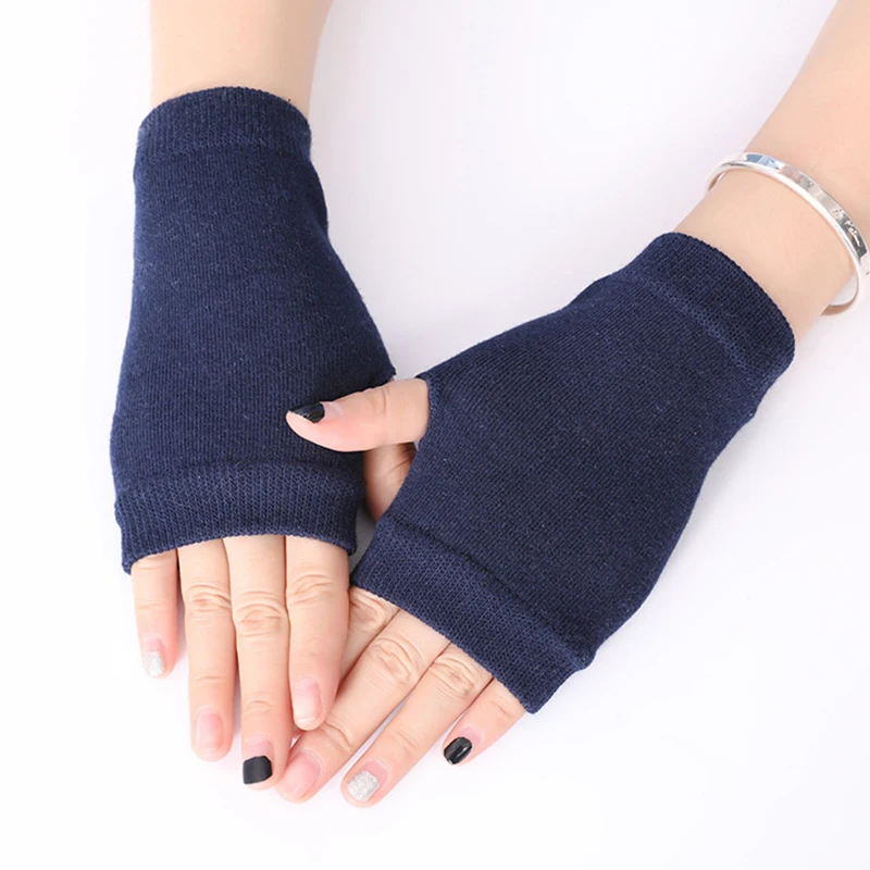 Top Trends: Solid Color Half Finger Gloves For Men Women Winter Warm Crochet Knitting Hand Wrist Elastic Gloves Fingerless Mittens Wholesale Shoppable Styles