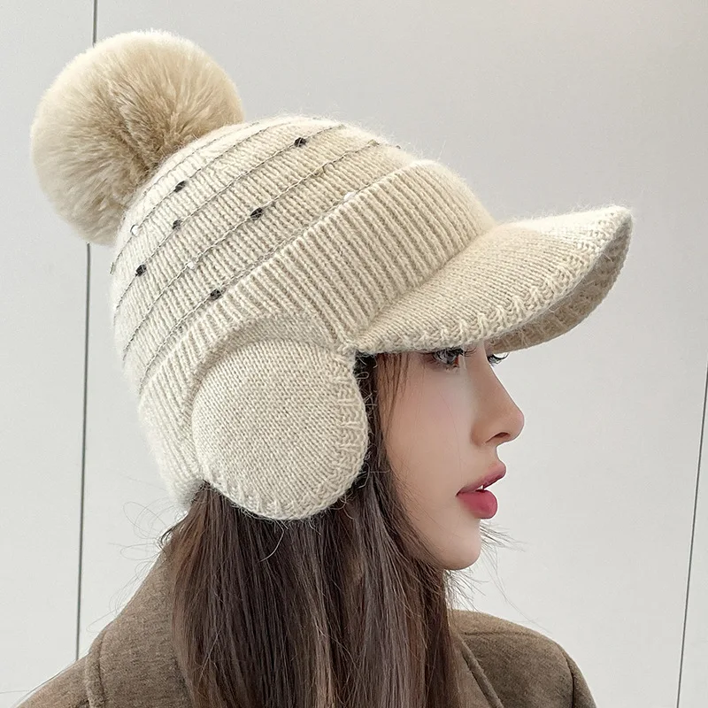 Top Trends: Women's Hats Winter Warm Shiny Octagonal Cap Rabbit Hair Double Layer Plus Velvet Cap Visor Newsboy Cap For Women Casual Gorras Shoppable Styles