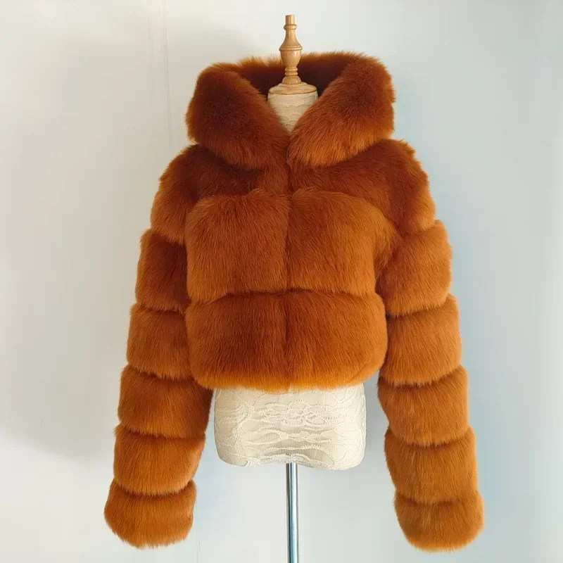 Top Trends: Fur Jackets Outwear Winter Imitation Fur Short Trend Autumn Faux Fur Coats Women Long Sleeve Hooded Coast Faux Fur Jackets Shoppable Styles