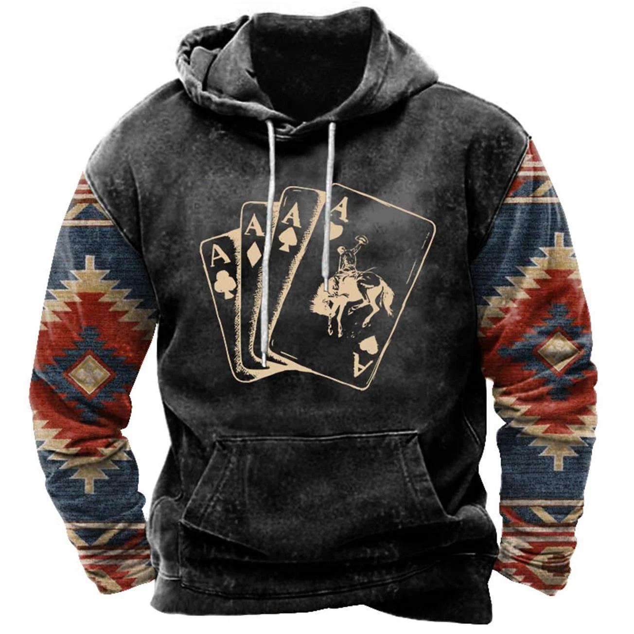 Top Trends: Fall Men's Hoodie Poker Print Fashion Sweatshirt Oversized Clothing For Men Vintage Hoodie Outdoor Casual Streetwear Pullover Shoppable Styles