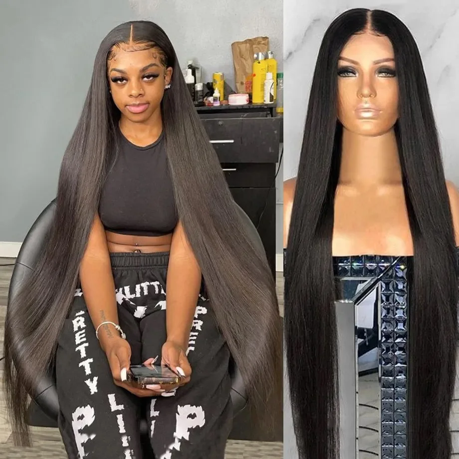 Top Trends: 30 40 Inch Straight Lace Front Wig Brazilian 13x4 Lace Frontal Pre Plucked Bob Wigs For Black Women Human Hair 250 Density Shoppable Styles