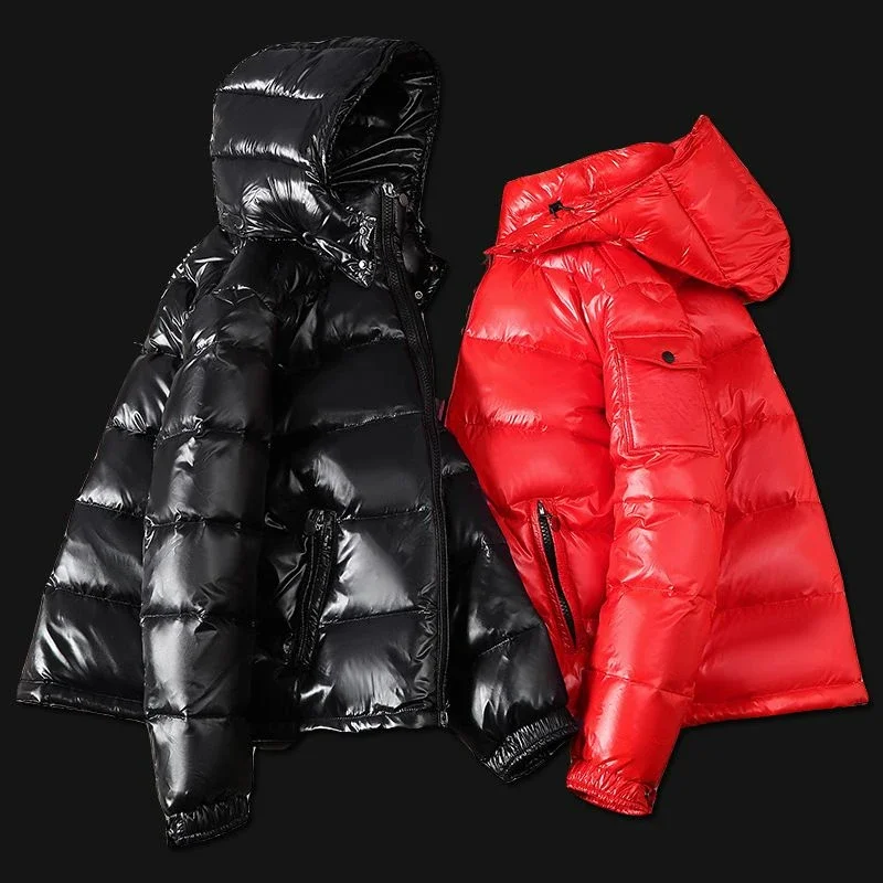 Top Trends: 2023 Winter New Men&#039;s Down Jacket Black Glossy Men&#039;s And Women&#039;s Couple Plus Size Coat Hooded Thickened Down Jacket Shoppable Styles