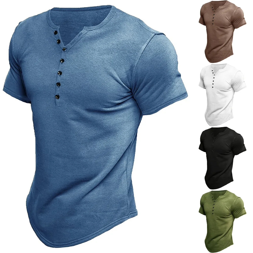 Top Trends: Solid Color Men's T-shirt Cotton Shirt Graphic T Shirts 3D Printed V-Neck Long Sleeve Tees Oversized Man Clothing Top Simplicity Shoppable Styles