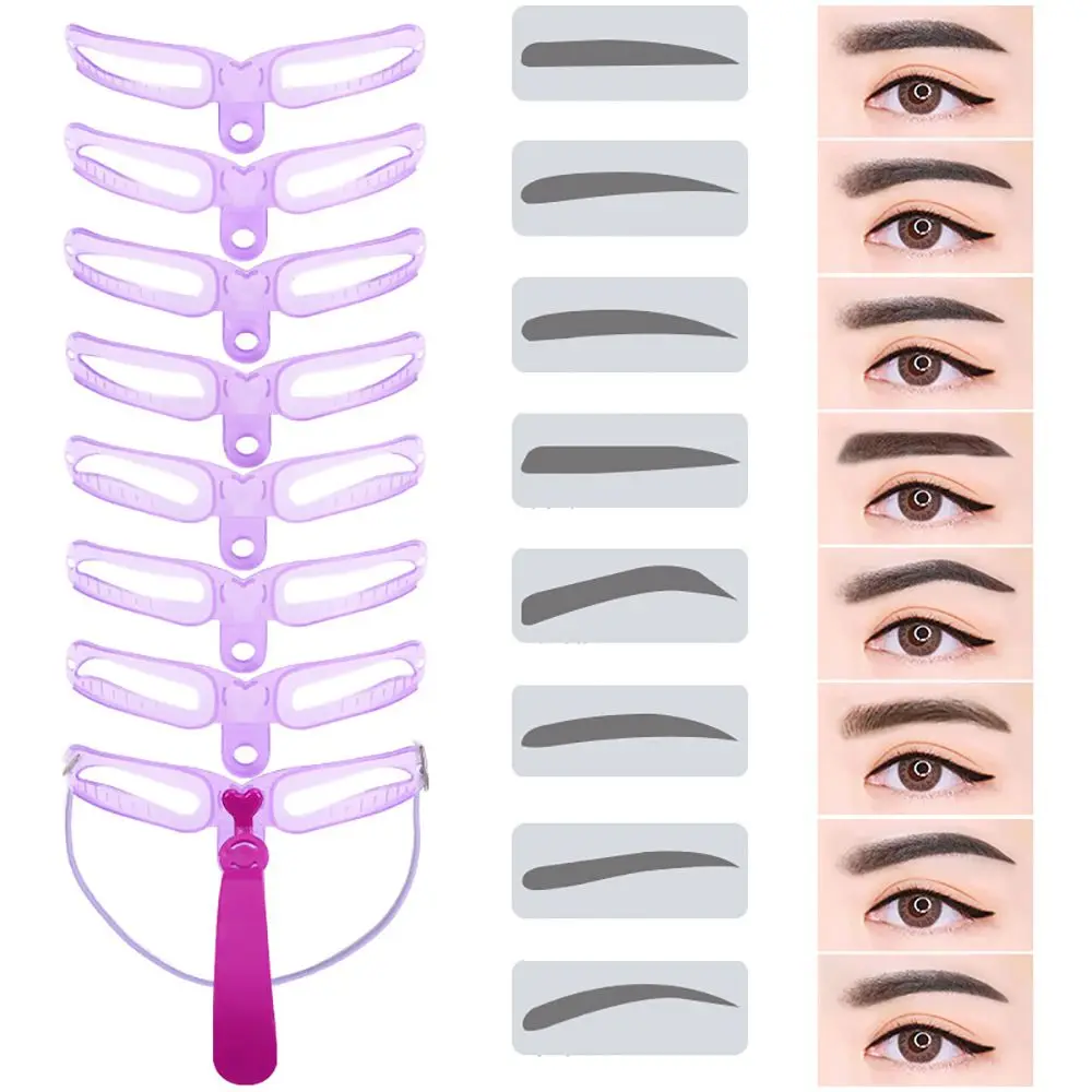 Top Trends: 8 In 1 Reusable Eyebrow Stencil Eyebrow Shaper Brow Stamp Template Eyebrows Shape Set Eye Brow Makeup Tools And Accessories Shoppable Styles