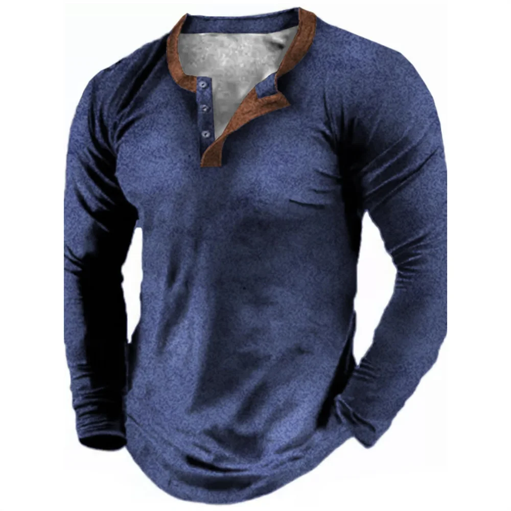 Top Trends: Brand New Men Cotton T-shirt V-neck Oversized Clothes Long Sleeve Tshirt Plain Top Designer Streetwear Spring Autumn Henley Tee Shoppable Styles