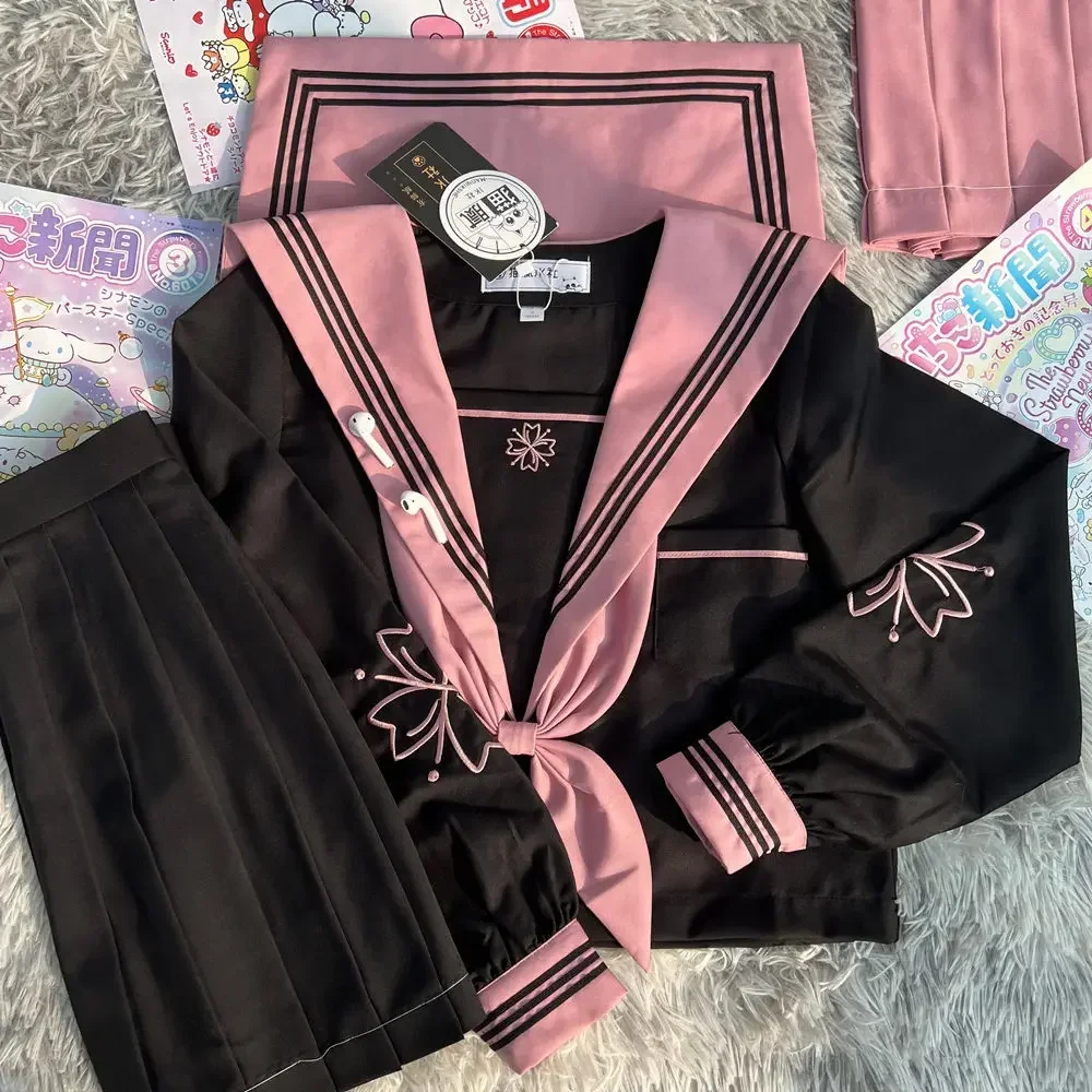 Top Trends: Girls Cosplay School Uniforms In Pink And Black JK Style Long And Short-sleeved Sailor Suit Japanese College Style Sweet Anime Shoppable Styles