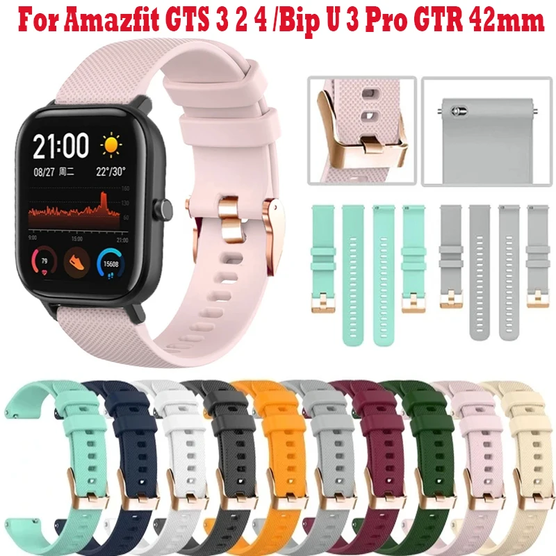 Top Trends: 20mm Strap For Xiaomi Mi Huami Amazfit GTS 3 2 4 Mini 2e Smart Watch Band Amazfit Bip U 3 Pro GTR 42mm Rose Gold Buckle Bracelet Shoppable Styles