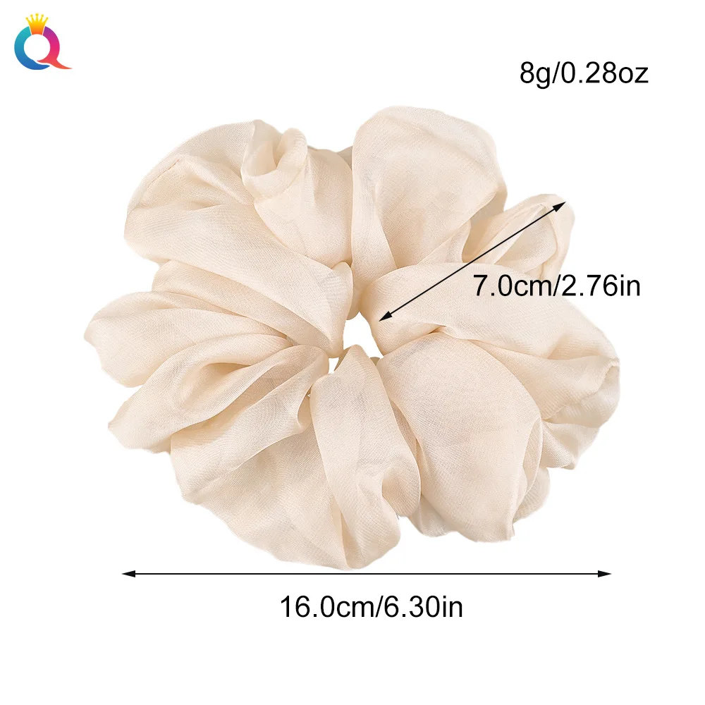 Top Trends: Women Silk Scrunchie Elastic Hair Ropes Band Ponytail Holder Headband Hair Accessories For Girls Chiffon Solid Color Hair Ties Shoppable Styles - Image 4