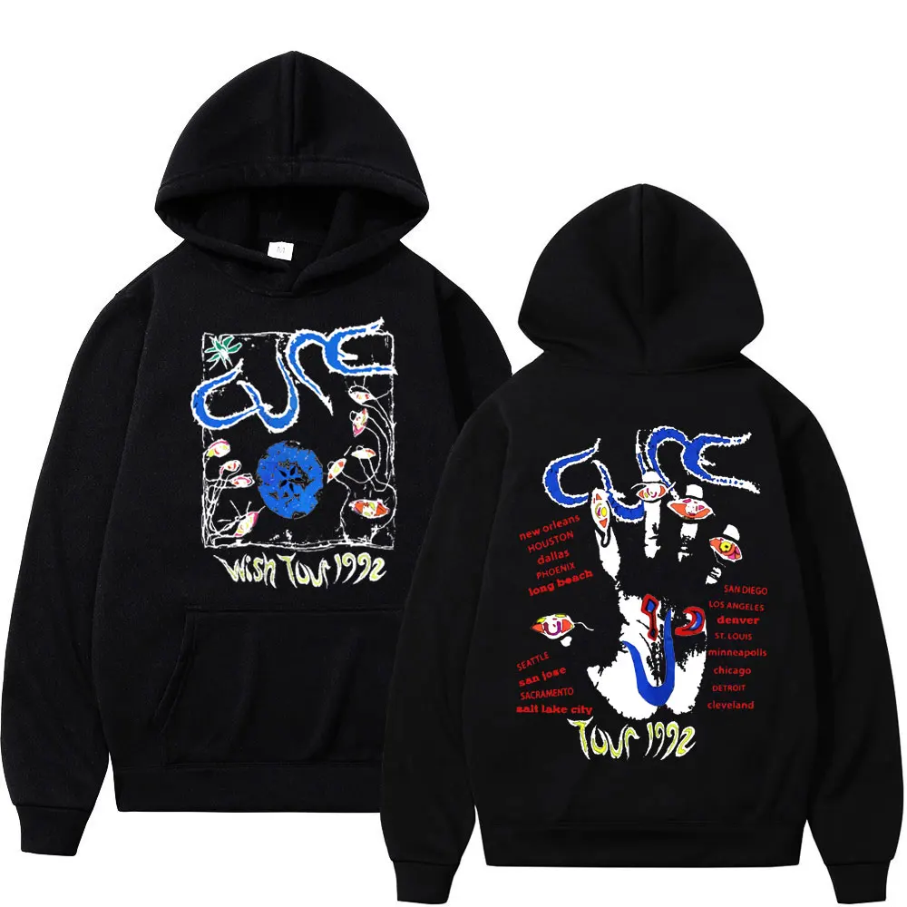 Top Trends: Limited Edition Britain Rock Band 1992 The Cure Wish Tour Concert Print Hoodie Men Women High Quality Casual Fleece Sweatshirts Shoppable Styles