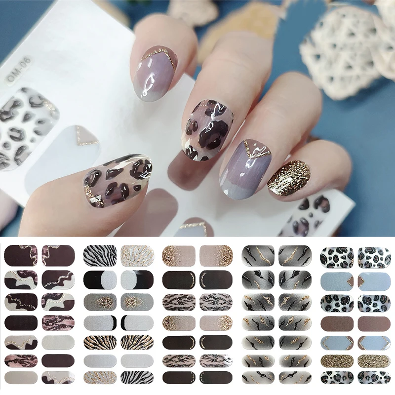 Top Trends: 14pc / sheet Sexy Leopard Nail Art Water Transfer Stickers Decals Animal Charm DIY Full Wrap Slider Manicure Decoration Accessory Shoppable Styles