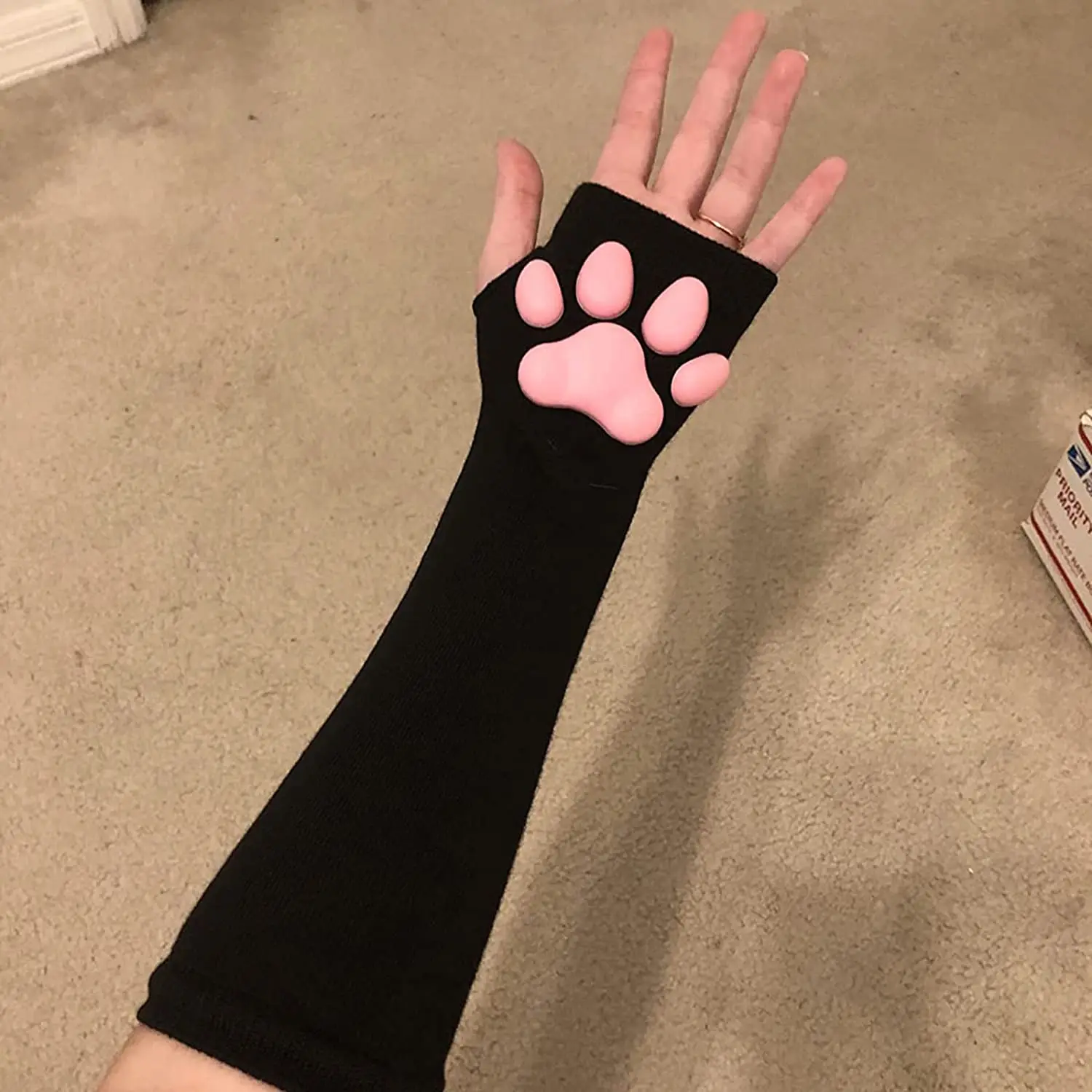 Top Trends: UV Sun Protection Stretchy Cute Cat Claw 3D Toes Beans Fingerless Sleeves Tattoo Cover Up Outdoor Sports Arm Sleeves Warm Gloves Shoppable Styles - Image 2