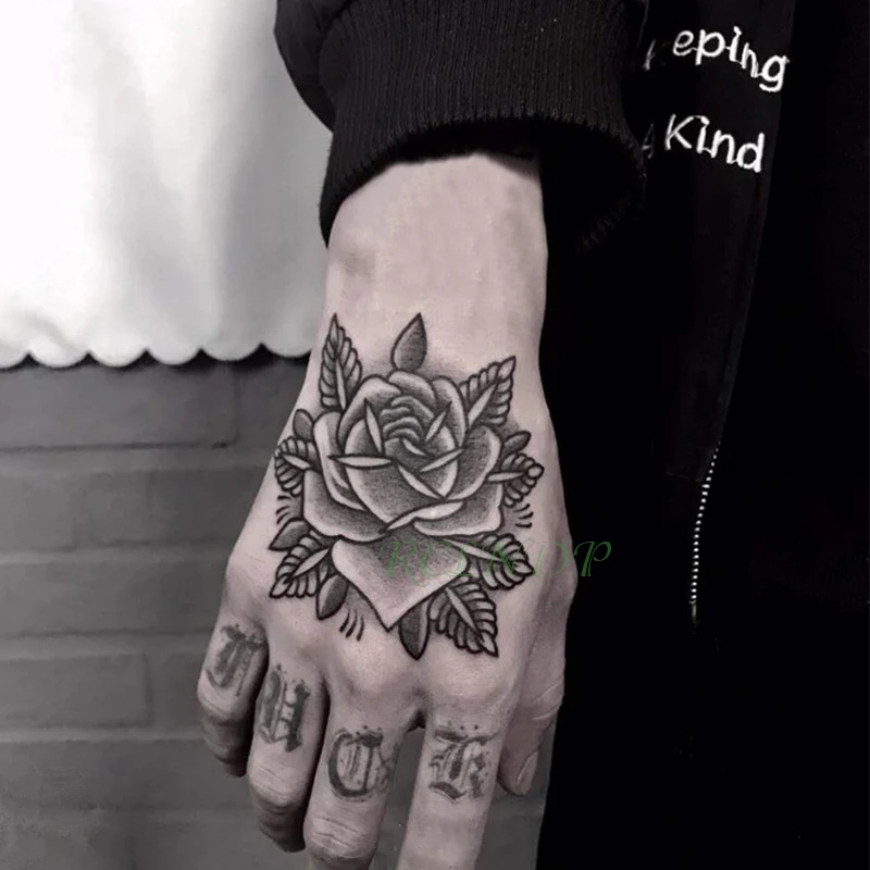 Top Trends: Waterproof Temporary Tattoo Sticker Rose Flower Hand Back Tatto Art Flash Tatoo Fake Tattoos For Women Men Shoppable Styles