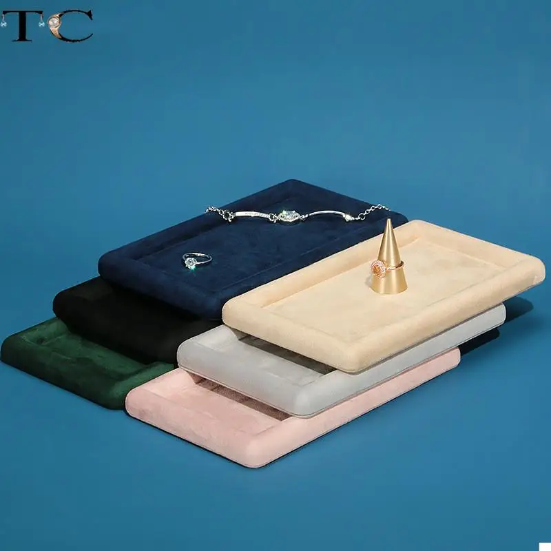 Top Trends: Velvet Jewelry Display Tray Ring Ear Studs Storage Tray Necklace Bracelet Pendant Storage Display Tray Shoppable Styles