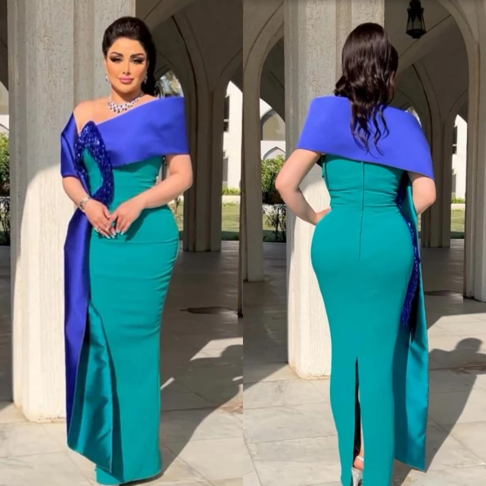 Top Trends: Fashion Elegant Off-the-shoulder Sheath Formal Ocassion Gown Tassel Hugging Anke Length Skirts Charmeuse Evening Dresses Shoppable Styles