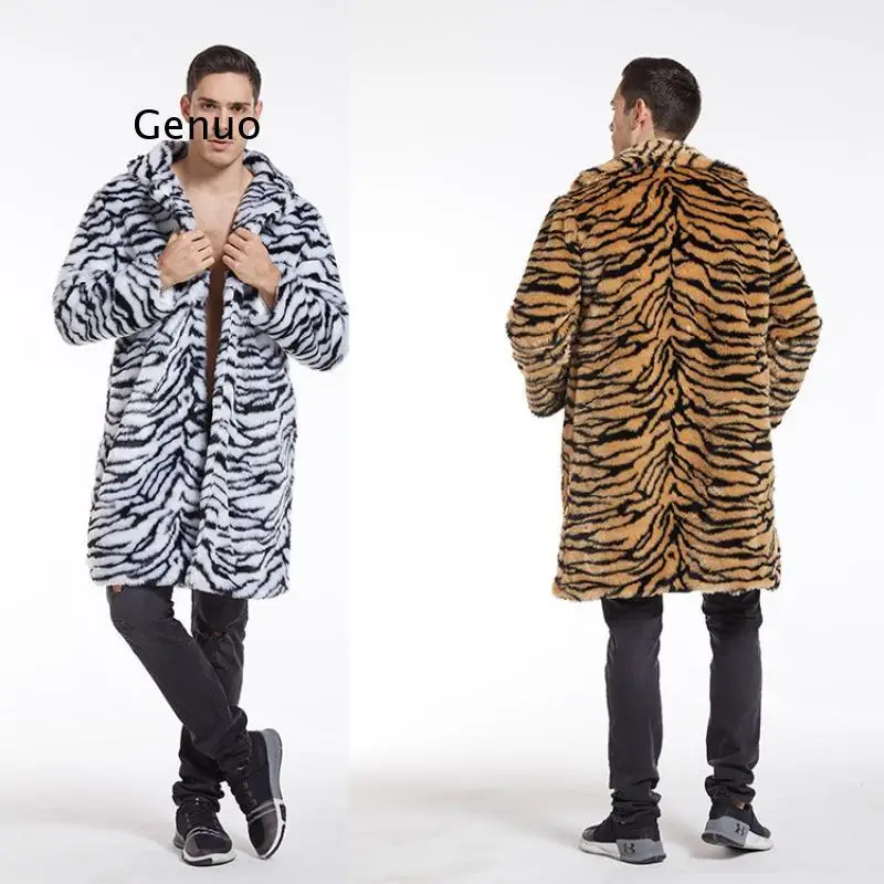 Top Trends: 2022 Autumn And Winter New Men&#039;s Imitation Fur Coat Tiger Pattern Long Coat Fashion Men Europe And The United States Shoppable Styles