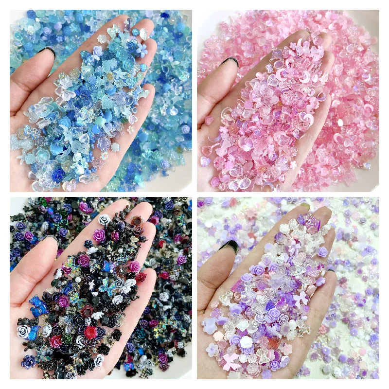 Top Trends: 50pcs Bulk Nail Charms Kawaii Multi-Shapes Mixed Resin Nail Charms Cute 3D Nail DIY Butterfly Love Bear For Nail Art Decorations Shoppable Styles