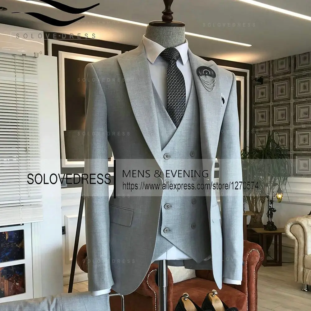 Top Trends: 2022 New Men's Suits 3 Pieces Peak Lapel Custom Made Blazer Double Breasted Tuxedos Formal Dinner Party (Blazer+ Pants+ Vest) Shoppable Styles