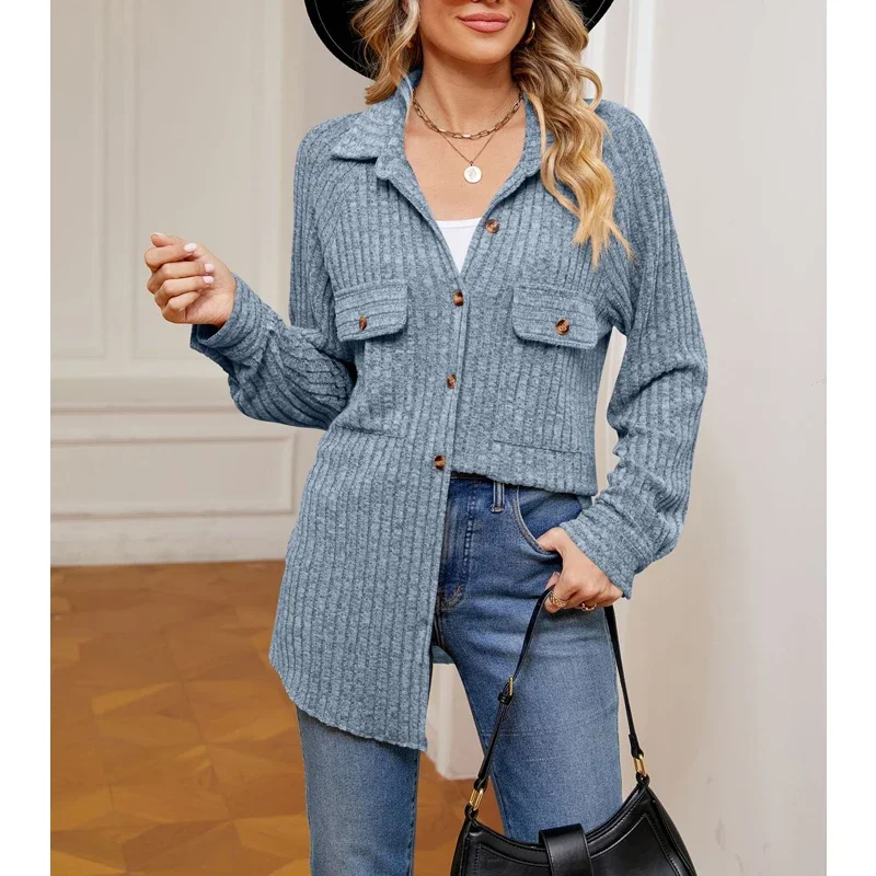 Top Trends: Women&#039;s Vintage Fashion Lapel Solid Single Breasted Shirt Jacket Female Autumn Long Sleeve Loose Casual Streetwear Outewear Coat Shoppable Styles