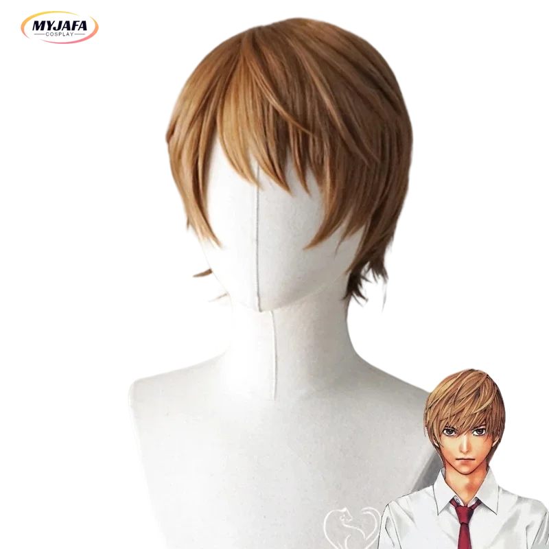 Top Trends: Anime Death Note Yagami Light Cosplay Wig Short Brown Heat Resistant Hair Pelucas Cosplay Wigs + Wig Cap Shoppable Styles