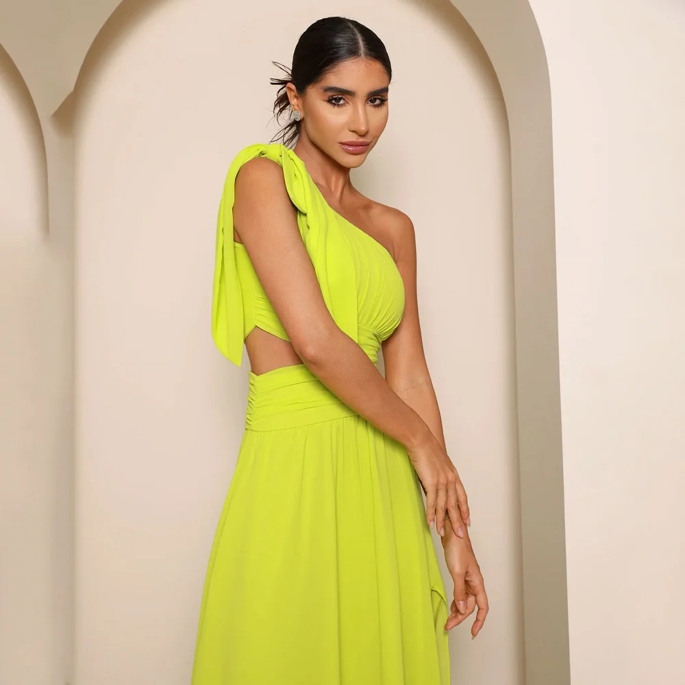 Top Trends: JEHETH Modern Evening Dress One Shoulder Sleeveless A-Line Prom Dress Sexy Chiffon Side Split Empire فساتين للحفلات الراقصة Shoppable Styles - Image 5