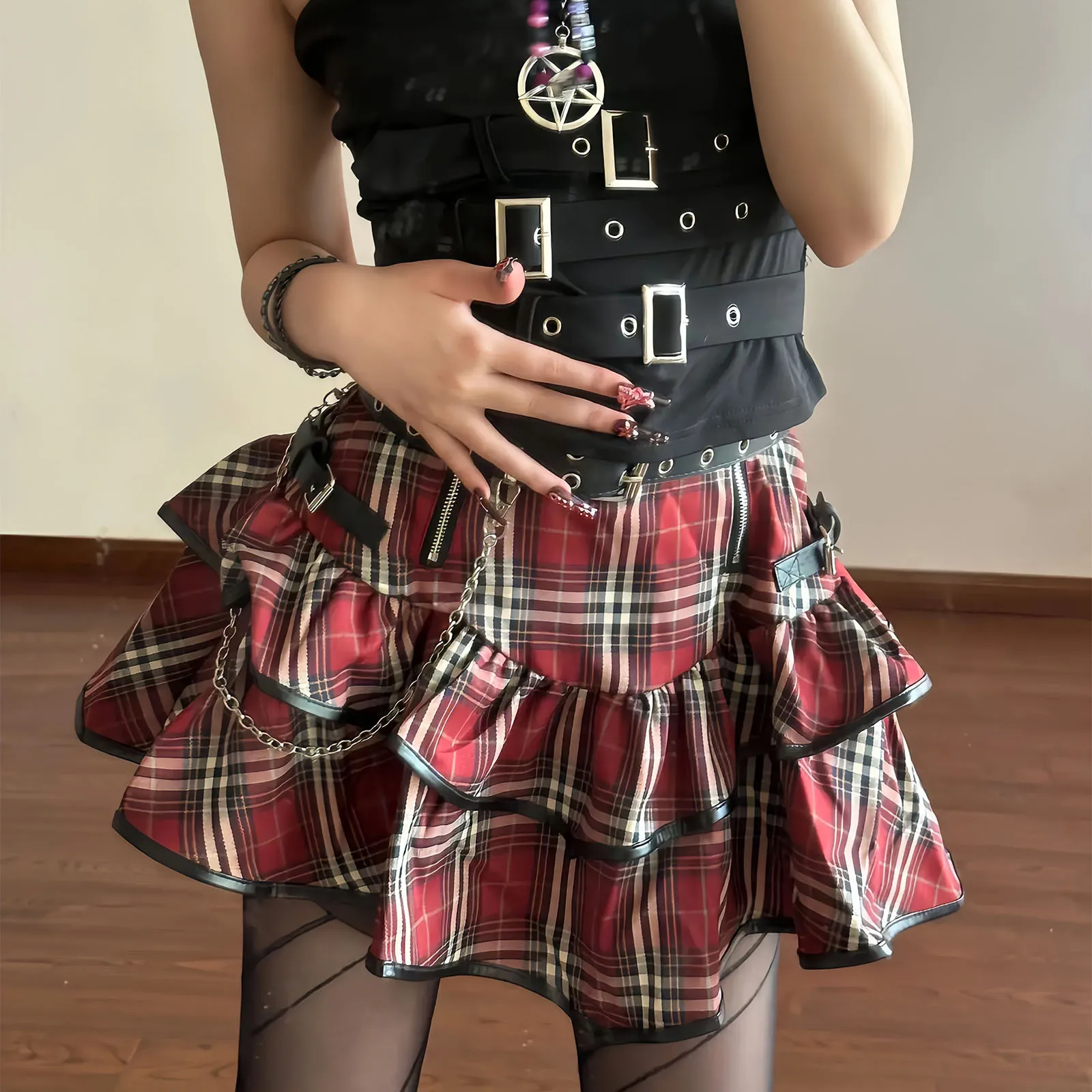 Top Trends: Korean Japanese Sweet Hot Clothes Gothic Punk Skirts Y2k Streetwear Dark Aesthetics Pleated Ball Gown Plaid Stripe Mini Skirt Shoppable Styles