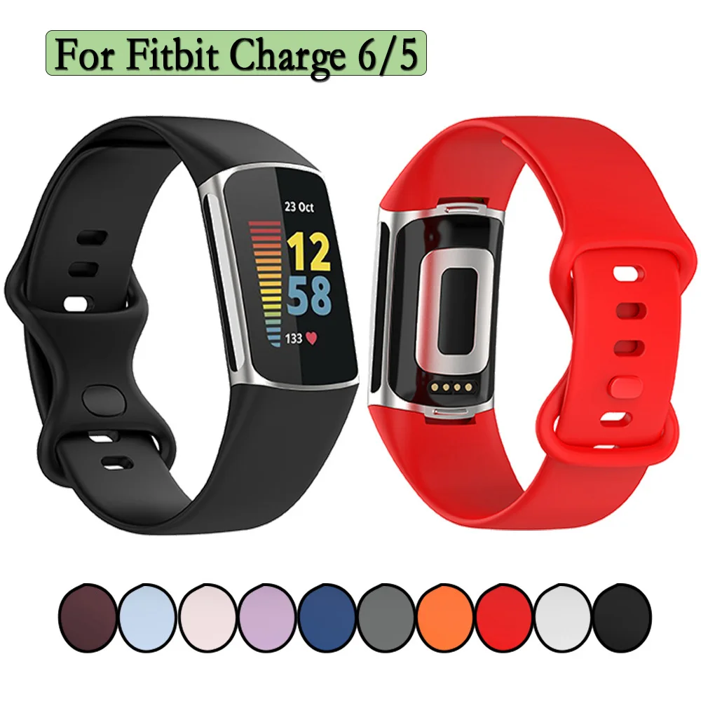 Top Trends: Silicone Strap For Fitbit Charge 6 Watchband Replacement Adjustable Wristband For Fitbit Charge 5 Sport Band Correa Shoppable Styles