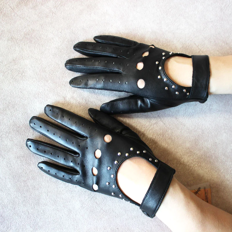 Top Trends: Summer Leather Driving Driver Full Finger Gloves Women Unlined Thin Fashion Spring And Autumn Motorcycle Riding Sheepskin Gloves Shoppable Styles - Image 4