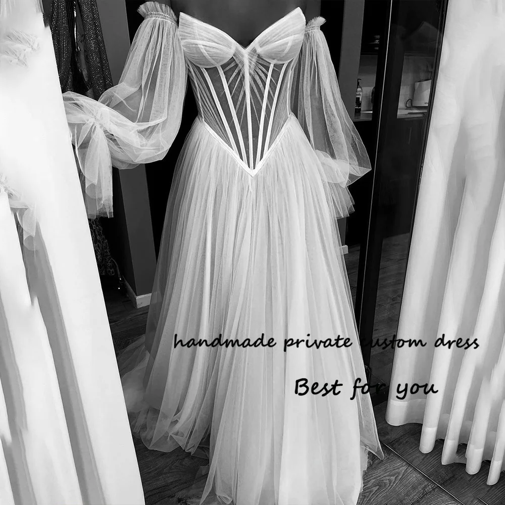 Top Trends: White Tulle Wedding Dresses For Bride Bone Corset Sweetheart A Line Bride Dress Bohemian Wedding Bridal Gowns Shoppable Styles