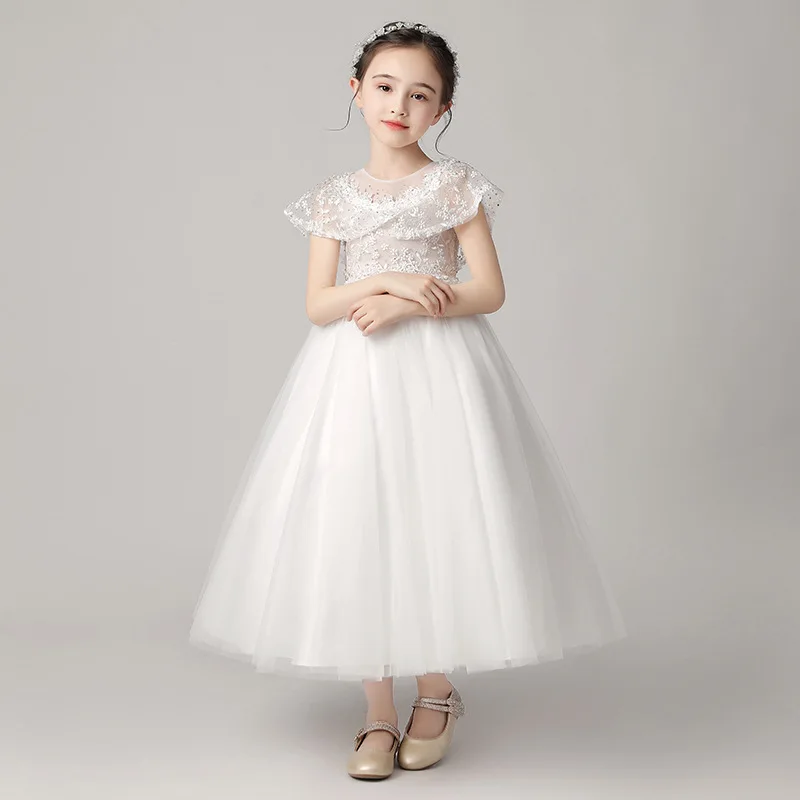 Top Trends: Fluffy Flower Girl Dress Lace Embroidered Wedding Princess Dress Host Performance Costume Skirt Evening Dresses Shoppable Styles - Image 3