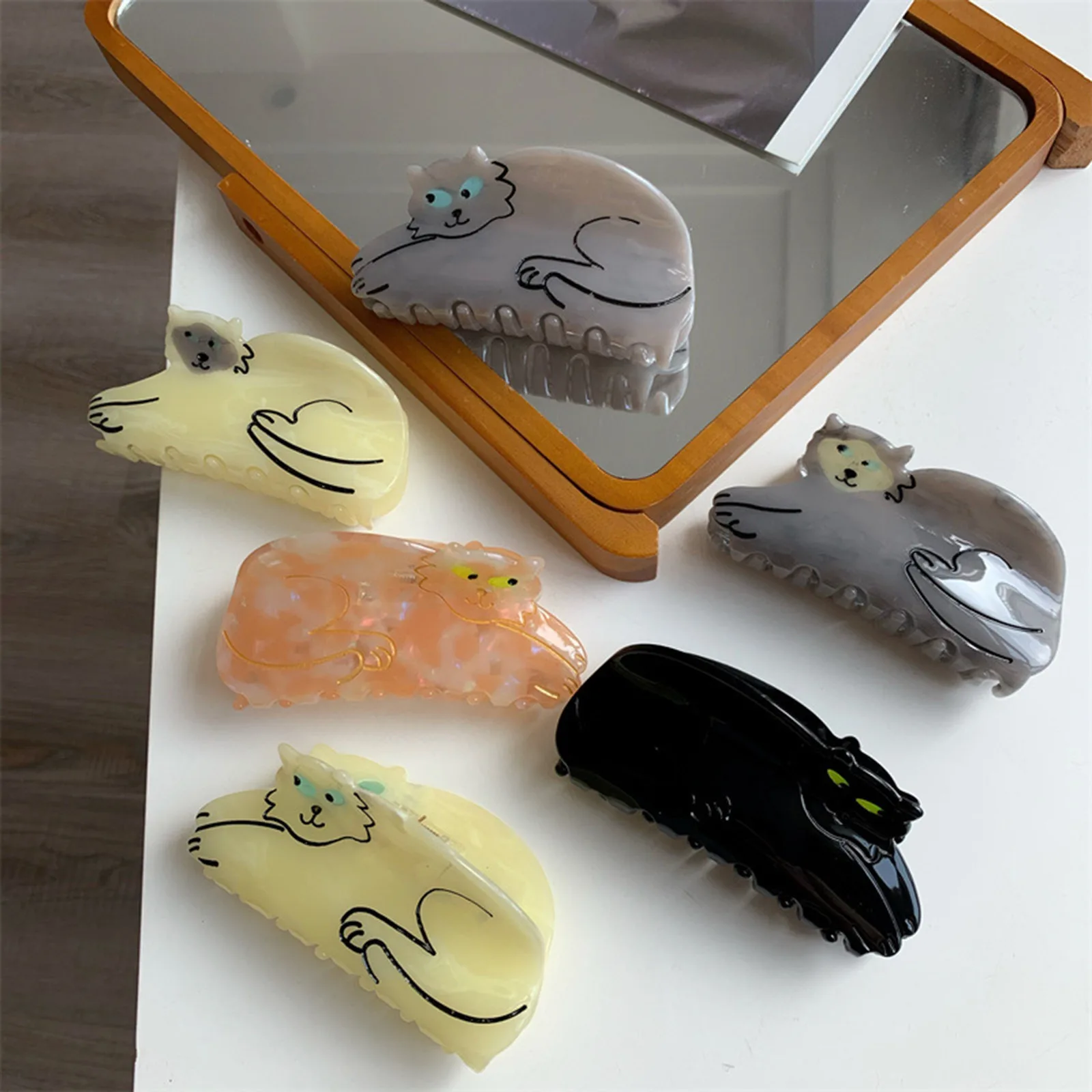 Top Trends: 1pc Cute Cartoon Cat Dog Hair Claw Clips PVC Hair Clips Headwear For Women Girls Fashion Hair Barrette Accessories Gift Headwear Shoppable Styles - Image 5