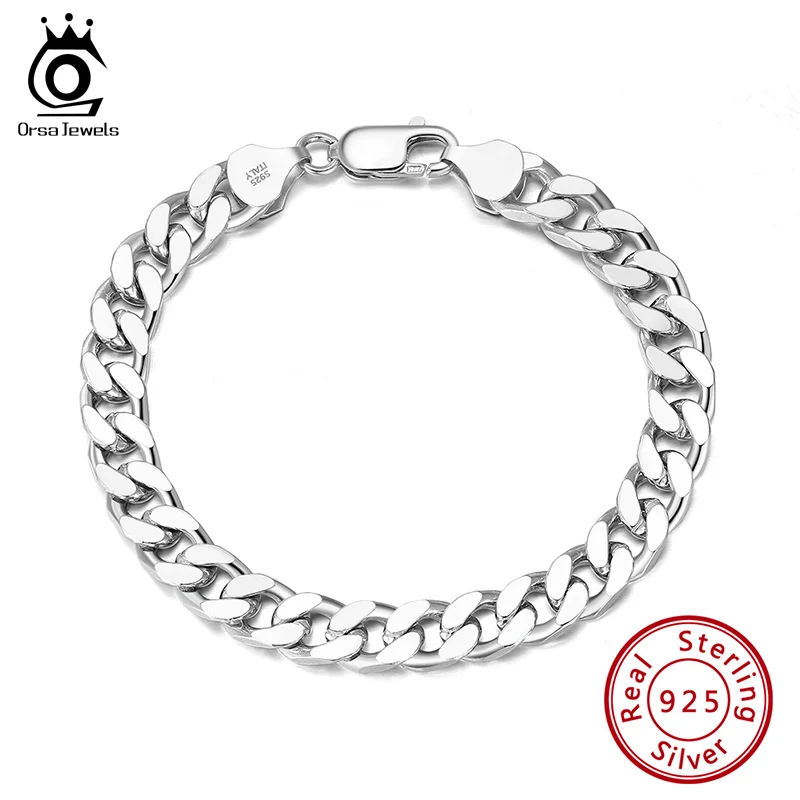 Top Trends: ORSA JEWELS Solid 925 Sterling Silver Italian 3.6mm 5mm 7mm Diamond-Cut Cuban Link Chain Bracelet For Women Men 7”, 8&quot;, 9&quot; SB104 Shoppable Styles