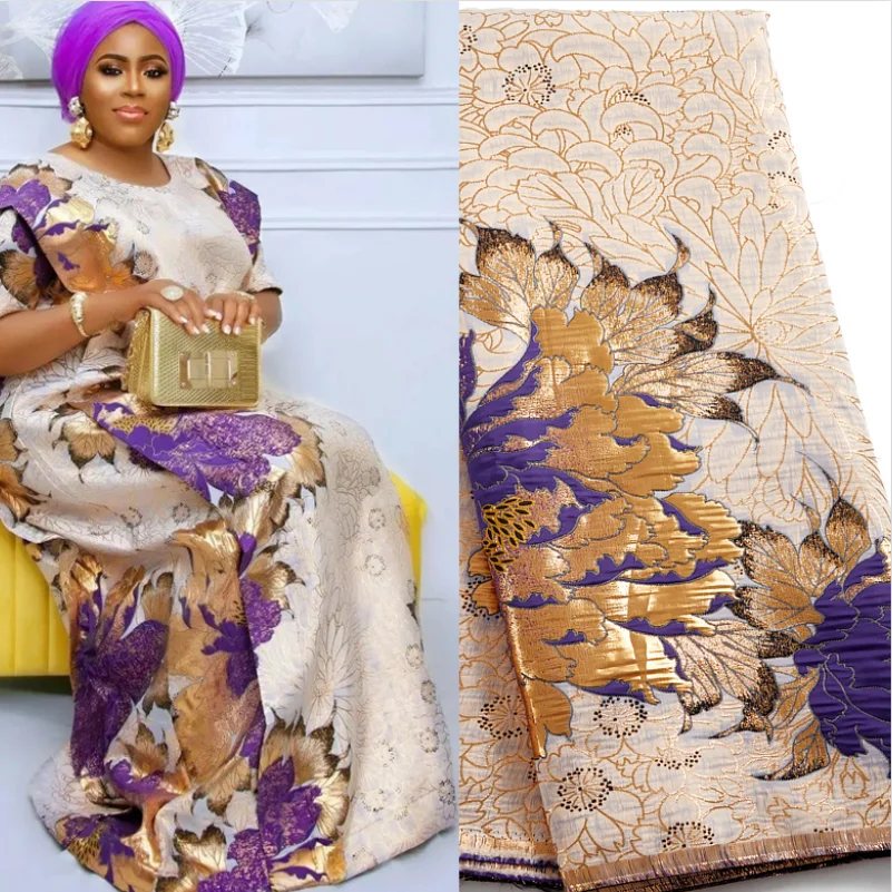 Top Trends: African Lace Fabric 2024 Gilding Lace Fabric Tissue Brocade Jacquard Lace Fabric 5 Yards For Wedding Evening Dress 2485A Shoppable Styles