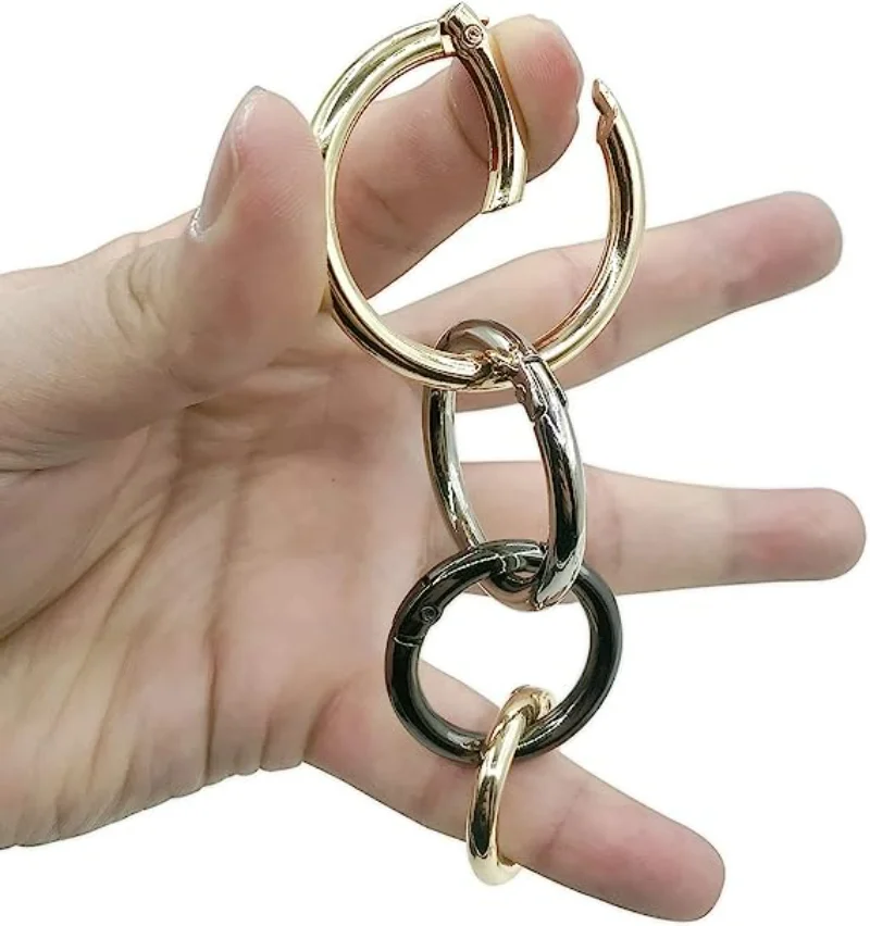 Top Trends: 10pcs / lot Circular Bag Buckle Metal Clasps Buckles Spring O Round Carabiner Snap Hook Spring Keyring DIY Jewelry Bag Accessories Shoppable Styles - Image 4