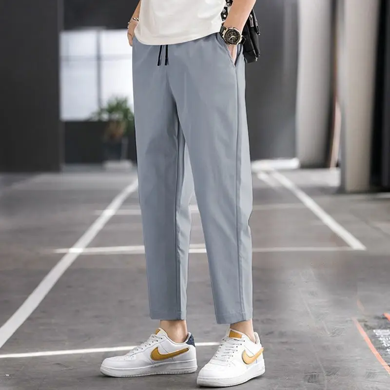 Top Trends: Spring Autumn KPOP Fashion Harajuku Trousers Men All Match Korean Straight Solid Casual Pants Pockets Streetwear Male Clothes Shoppable Styles - Image 2