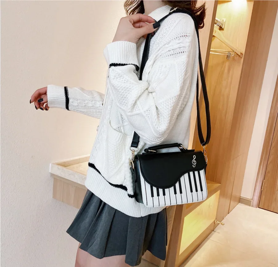 Top Trends: 2023 New Korean Piano Design Women's Shoulder Bag PU Leather Messenger Bag Handbag Fashion Tight Makeup Bag Pocket Coin Wallet Shoppable Styles - Image 3