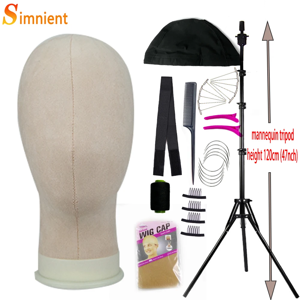 Top Trends: New Mannequin Head Wig Stand Canvas Block Head With Adjustable Mannequin Head Tripod For Wigs Making Display Wth Wig Caps T Pins Shoppable Styles