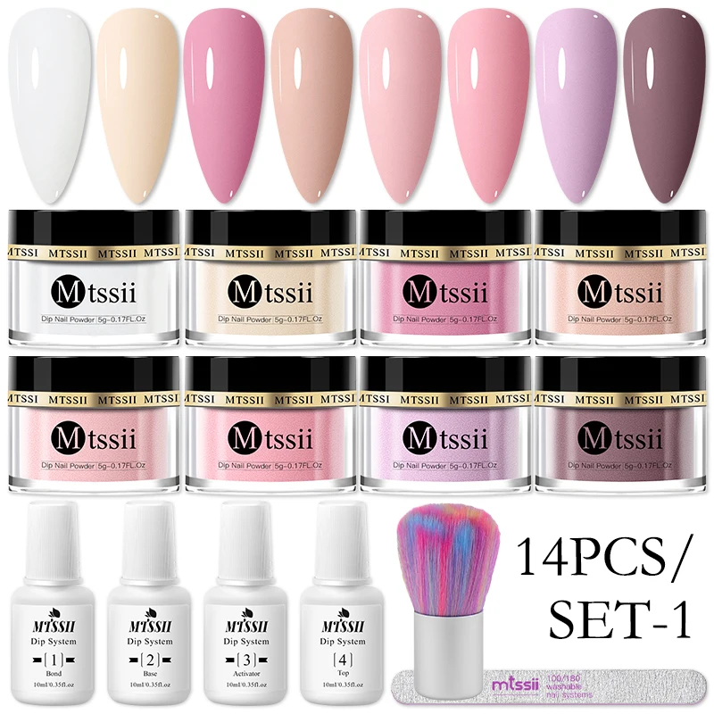 Top Trends: 5 / 14Pcs / Set Dipping System Nail Kit Dipping Nail Powder With Base Activator Liquid Gel Nail Color Natural Dry Without Lamp Nail Shoppable Styles