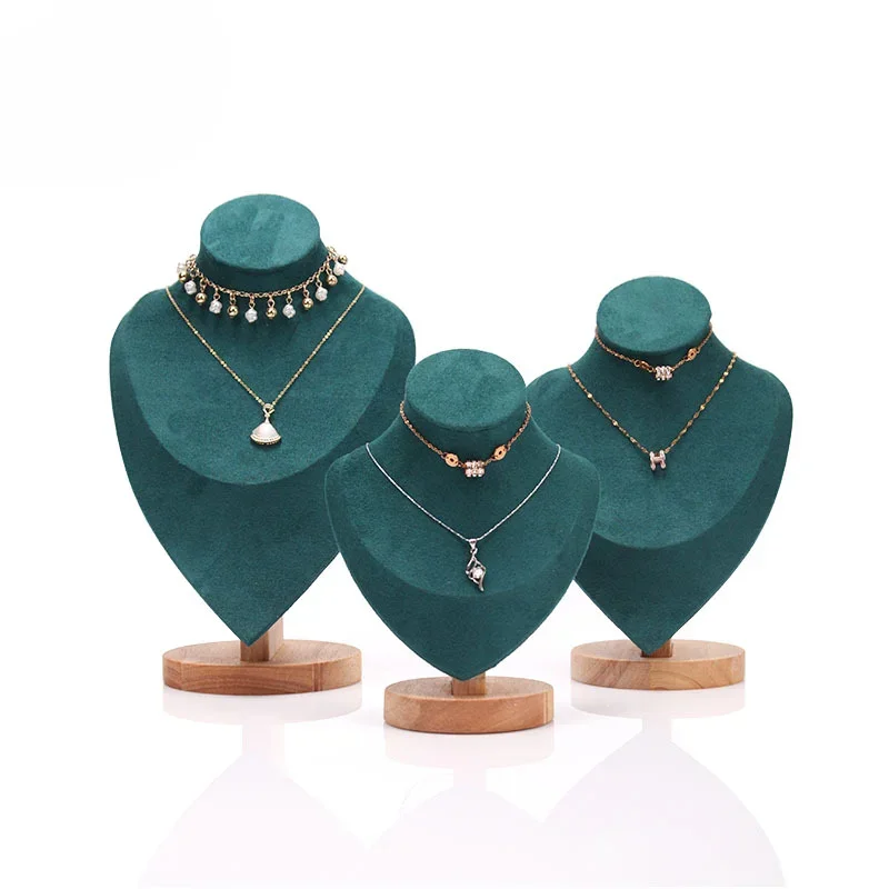 Top Trends: Jewelry Bust With Wooden Base Display Holder Stand Display Necklace Mannequin Model For Bedroom Retail Stores Countertop Shows Shoppable Styles - Image 2