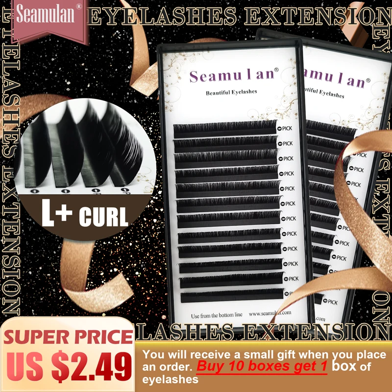 Top Trends: Seamulan Eyelash Extensions Russian Volume Cluster L+ / J / B / C / D Lashes Natural Smooth Matte Black Individual False Eyelashes Shoppable Styles