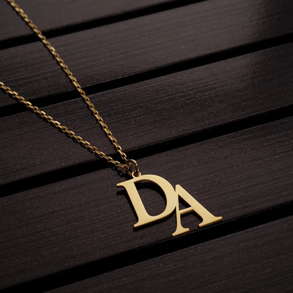 Top Trends: Personalized Couple Necklace Custom Name Initials Letter Pendant Necklace Women Gold Stainless Steel Jewelry Gifts Collar Letra Shoppable Styles